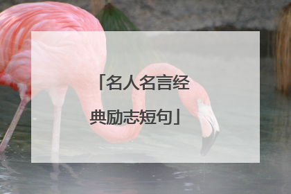 名人名言经典励志短句