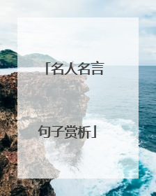 名人名言句子赏析