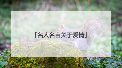 名人名言关于爱情