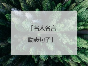 名人名言励志句子