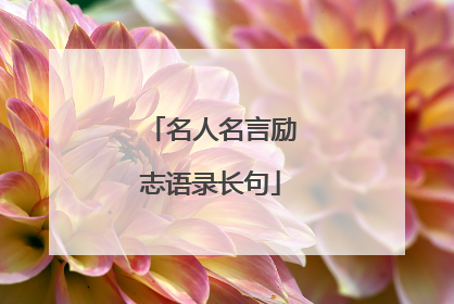 名人名言励志语录长句