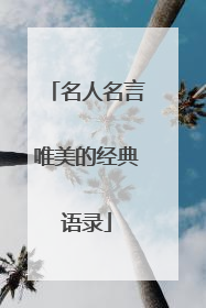 名人名言唯美的经典语录