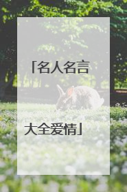 名人名言大全爱情