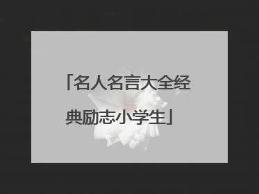 名人名言大全经典励志小学生