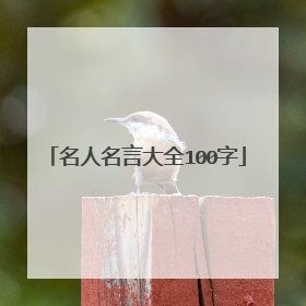 名人名言大全100字
