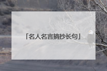 名人名言摘抄长句