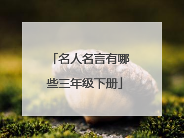 名人名言有哪些三年级下册