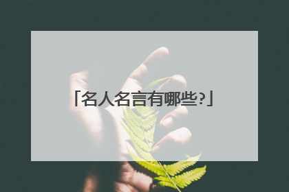 名人名言有哪些?