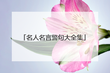 名人名言警句大全集
