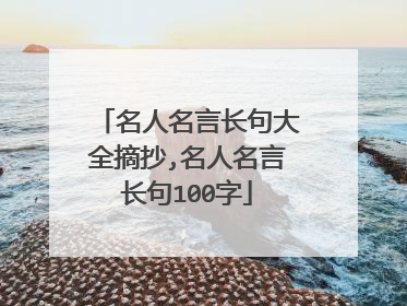 名人名言长句大全摘抄,名人名言长句100字