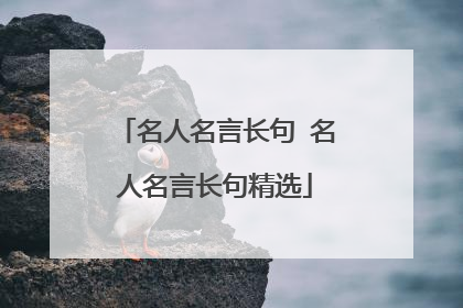 名人名言长句 名人名言长句精选
