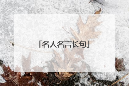 名人名言长句