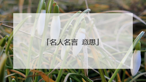 名人名言 意思