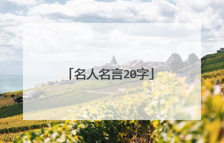 名人名言20字