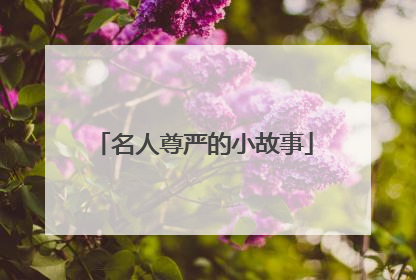 名人尊严的小故事