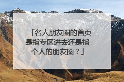 名人朋友圈的首页是指专区进去还是指个人的朋友圈？