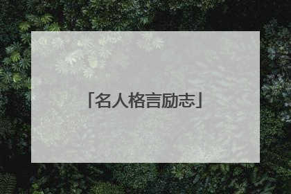 名人格言励志