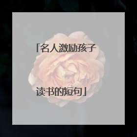 名人激励孩子读书的短句