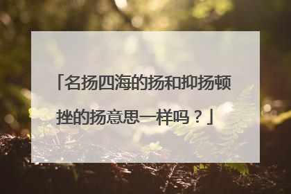 名扬四海的扬和抑扬顿挫的扬意思一样吗?