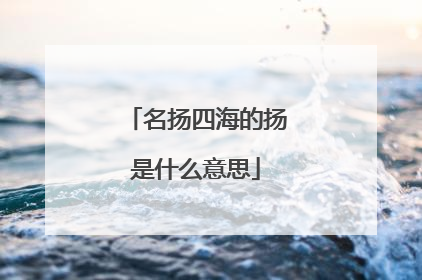 名扬四海的扬是什么意思