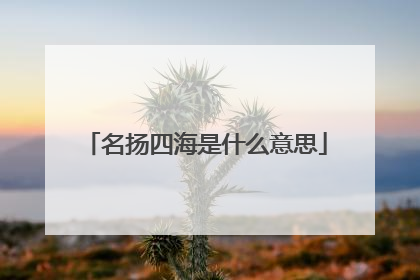 名扬四海是什么意思