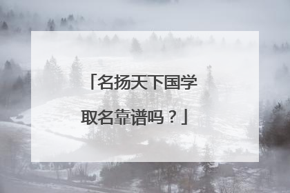 名扬天下国学取名靠谱吗？