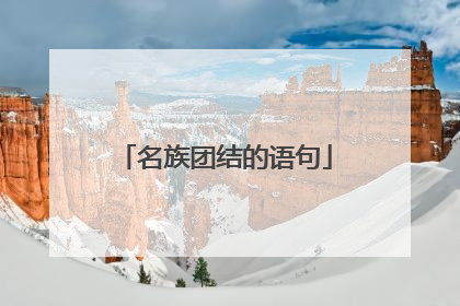 名族团结的语句
