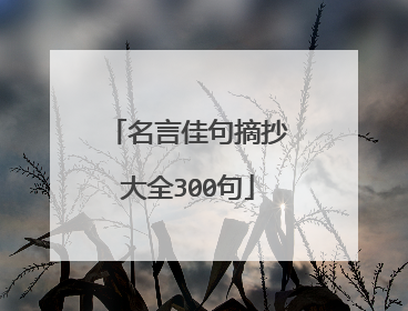 名言佳句摘抄大全300句