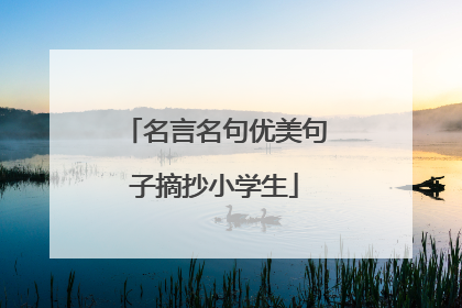 名言名句优美句子摘抄小学生