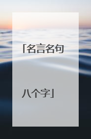 名言名句八个字