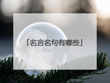 名言名句有哪些