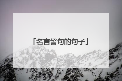 名言警句的句子