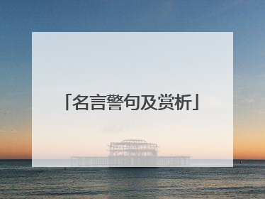 名言警句及赏析