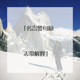 名言警句励志带解释