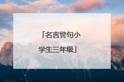 名言警句小学生三年级