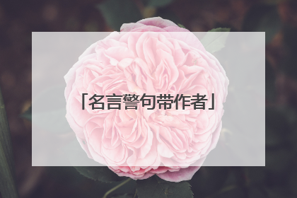 名言警句带作者