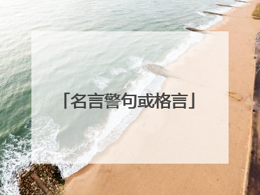 名言警句或格言