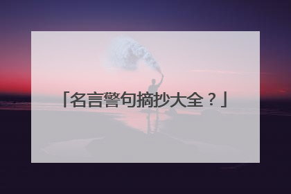 名言警句摘抄大全?