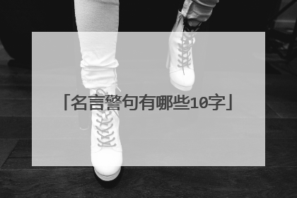 名言警句有哪些10字