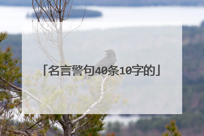 名言警句40条10字的