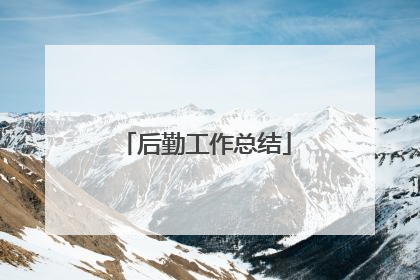 后勤工作总结