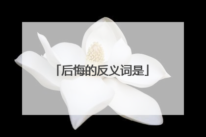 后悔的反义词是