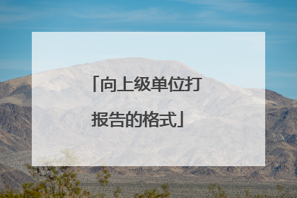 向上级单位打报告的格式