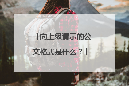 向上级请示的公文格式是什么?