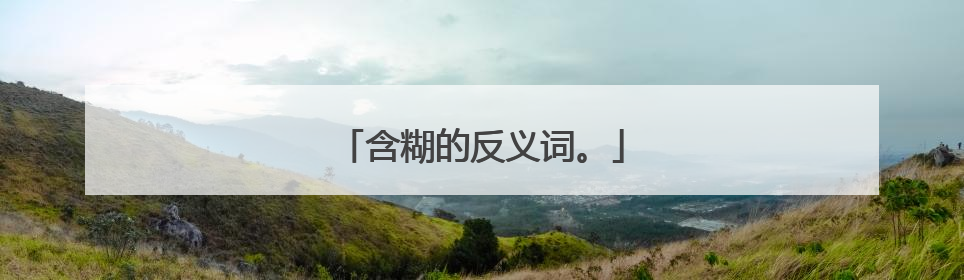 含糊的反义词。
