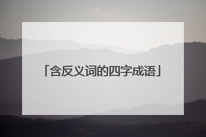 含反义词的四字成语