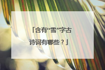 含有“雪”字古诗词有哪些？