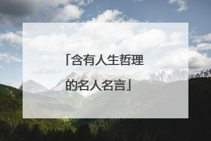 含有人生哲理的名人名言