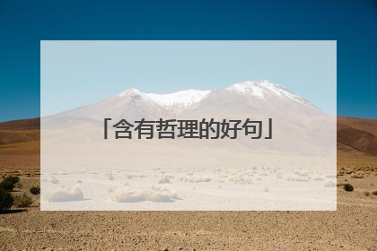 含有哲理的好句
