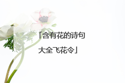 含有花的诗句大全飞花令